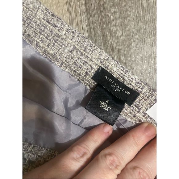 Ann Taylor NWT Purple Gray Tweed Pencil Skirt, Size 4, MSRP $120 - Picture 6 of 10